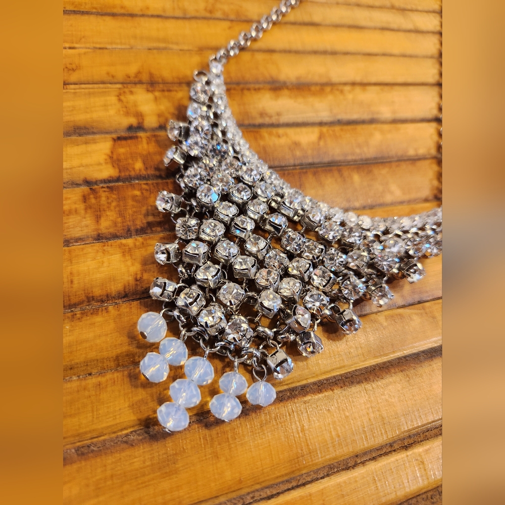 Rhinestone Necklace with Earrings Set - Picture 5 of 17
